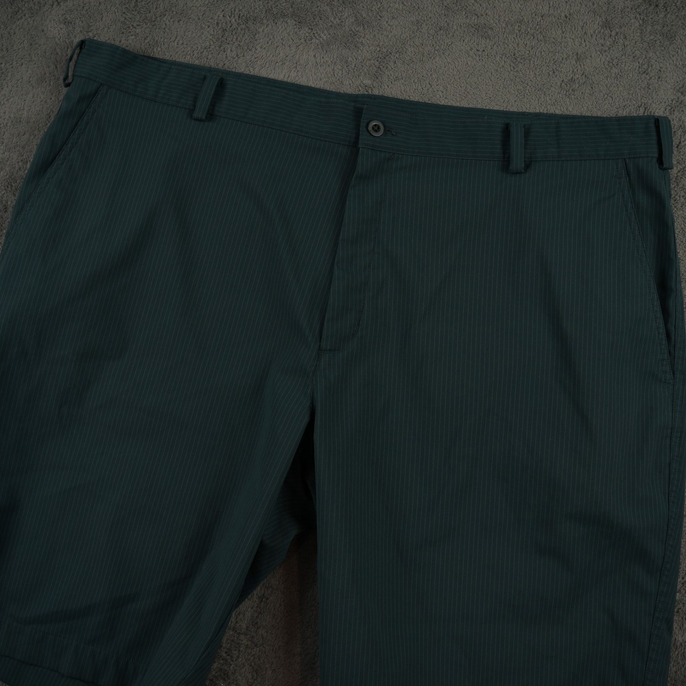 Nike Golf Shorts Mens 43 Green‎ Pinstripe Fit Dry Flat Front Stretch Preppy